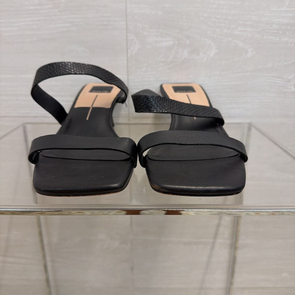 Dolce Vita Black Leather Genora Heels 10
