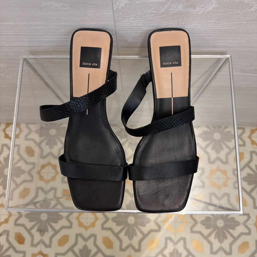 Dolce Vita Black Leather Genora Heels 10