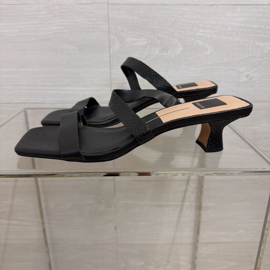 Dolce Vita Black Leather Genora Heels 10