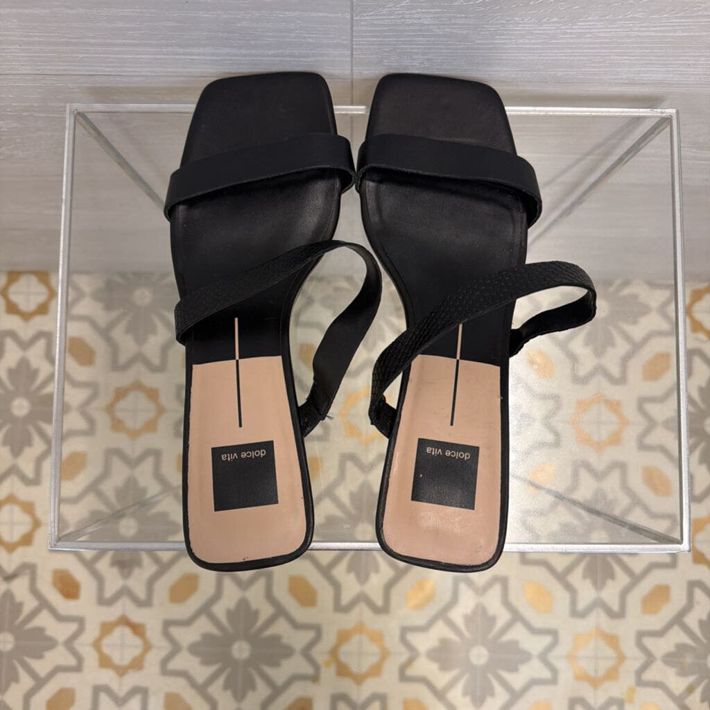 Dolce Vita Black Leather Genora Heels 10