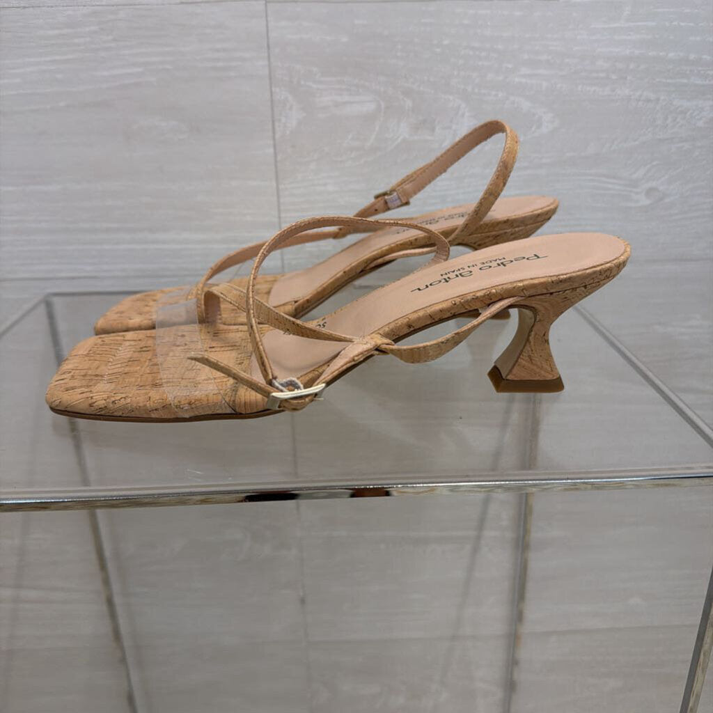 Pedro Anton Cork Strappy Sandal Heels 41