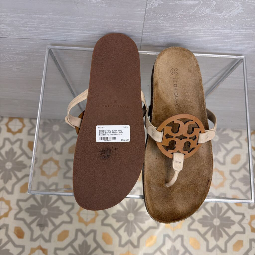 Tory Burch Brown Miller Cloud Sandals 10.5