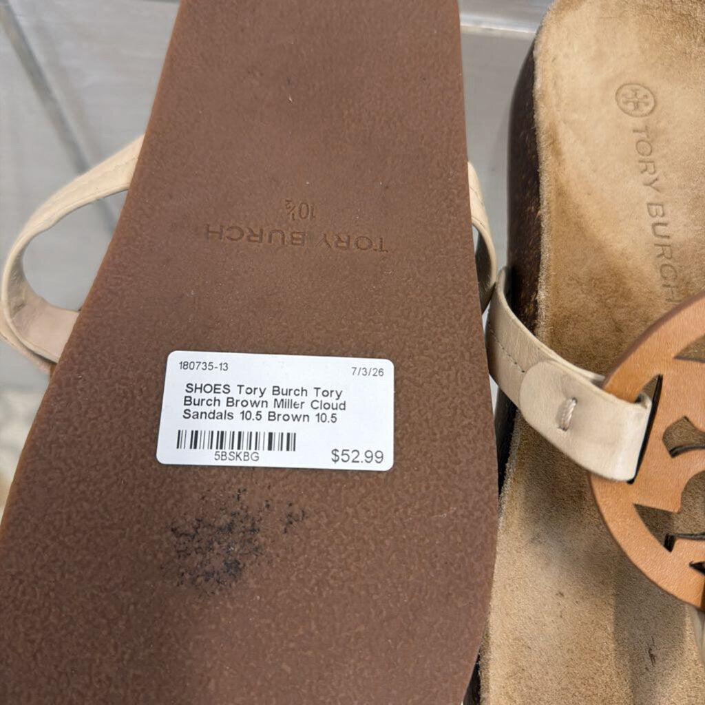 Tory Burch Brown Miller Cloud Sandals 10.5