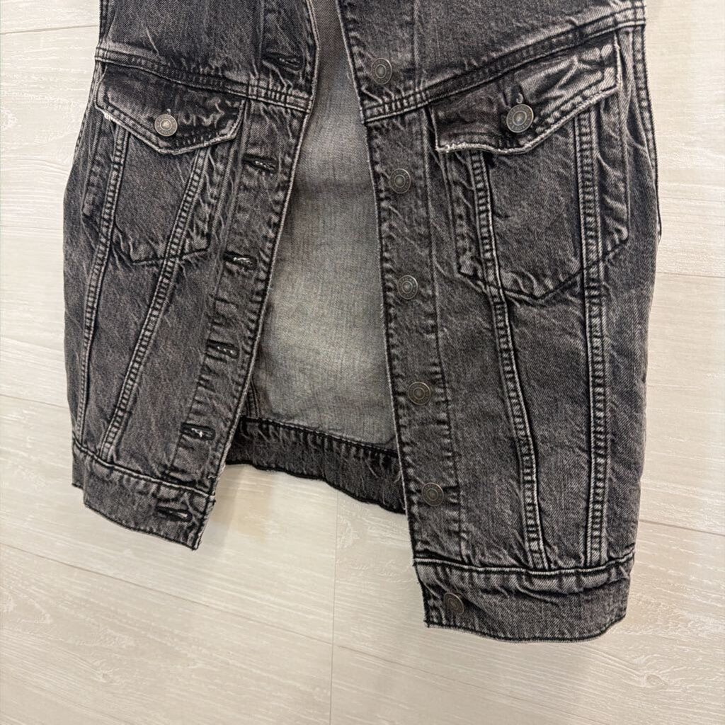 American Eagle Black Denim Vest Top Small