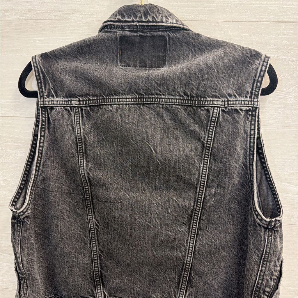 American Eagle Black Denim Vest Top Small
