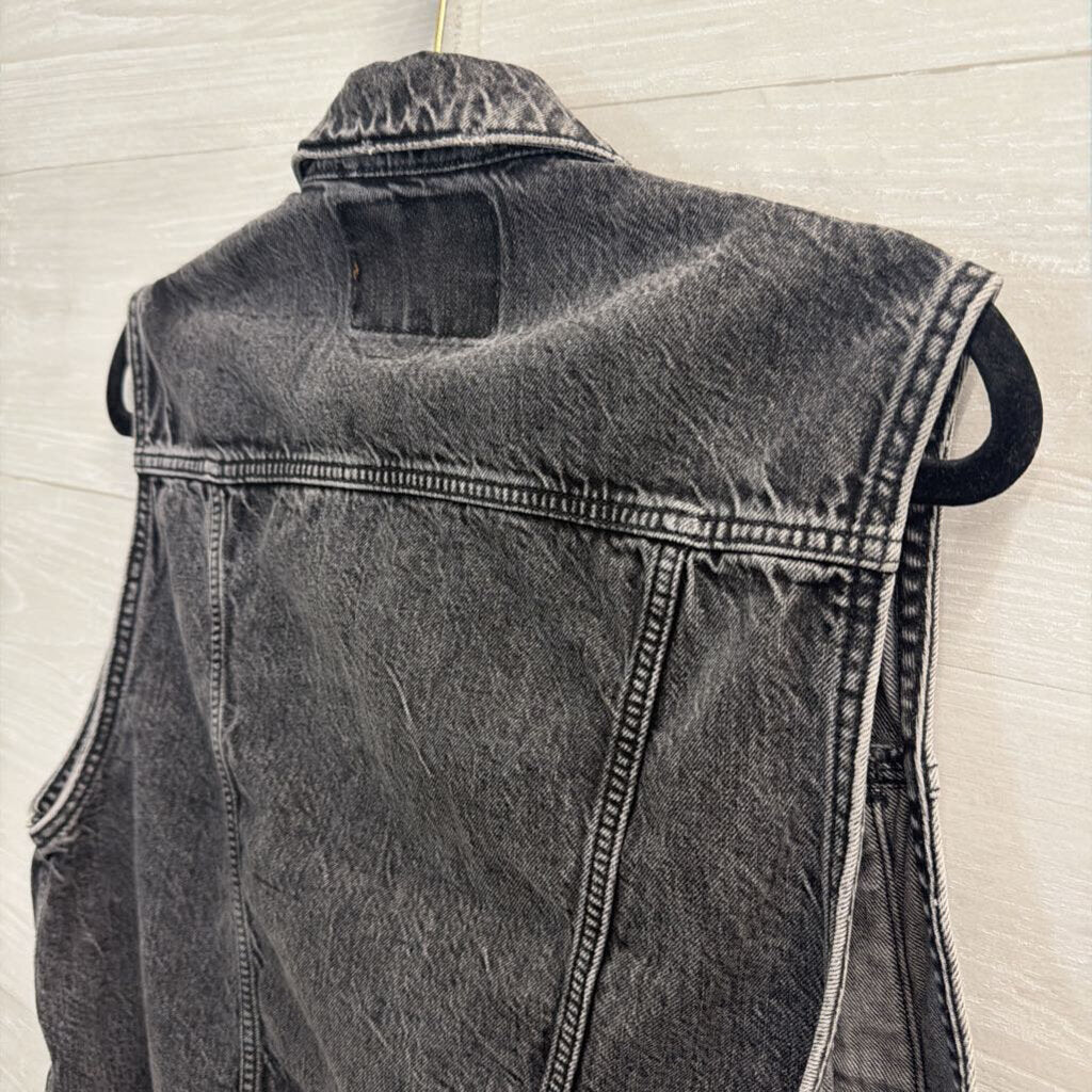 American Eagle Black Denim Vest Top Small