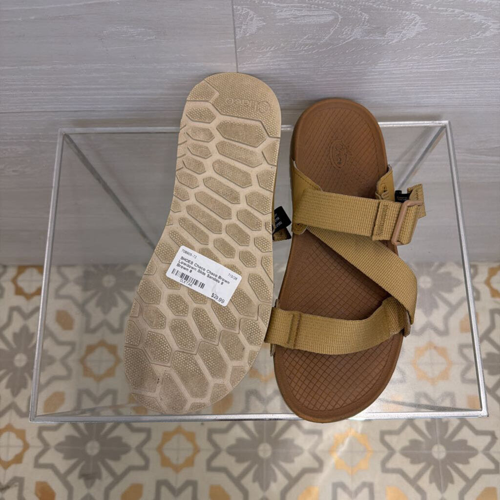 Chaco Brown Lowdown Slide Sandals 8