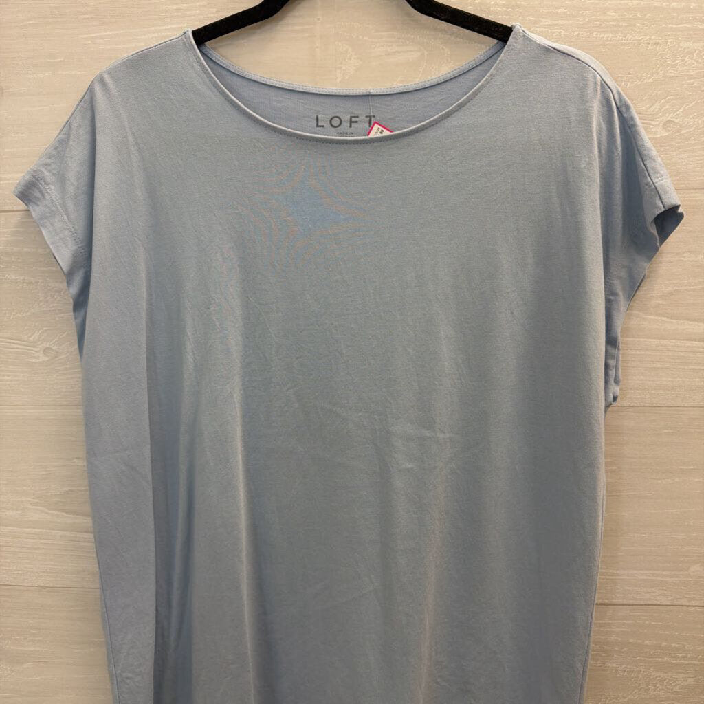 Loft Blue Short Sleeve Top Medium