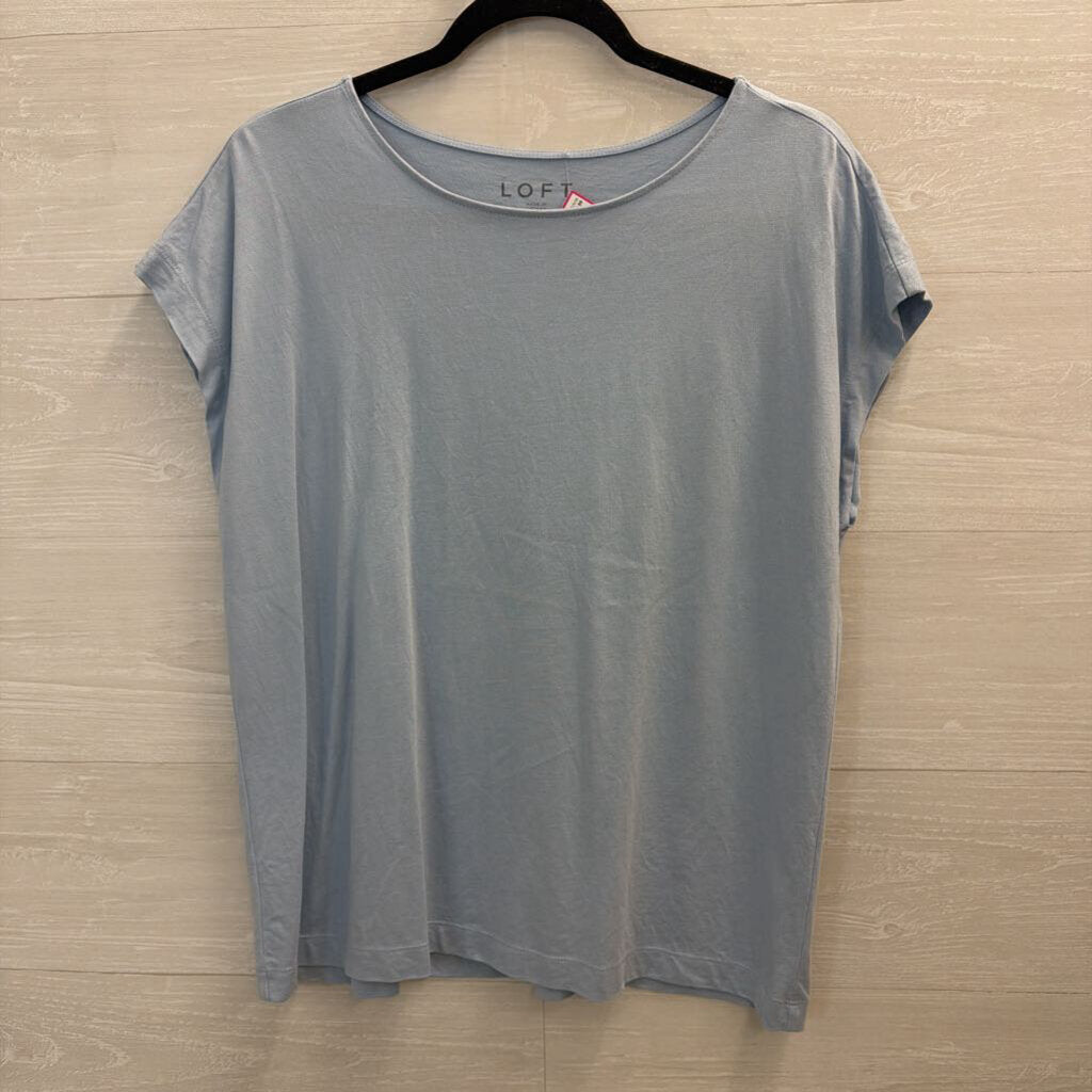 Loft Blue Short Sleeve Top Medium