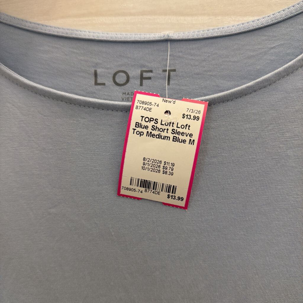 Loft Blue Short Sleeve Top Medium