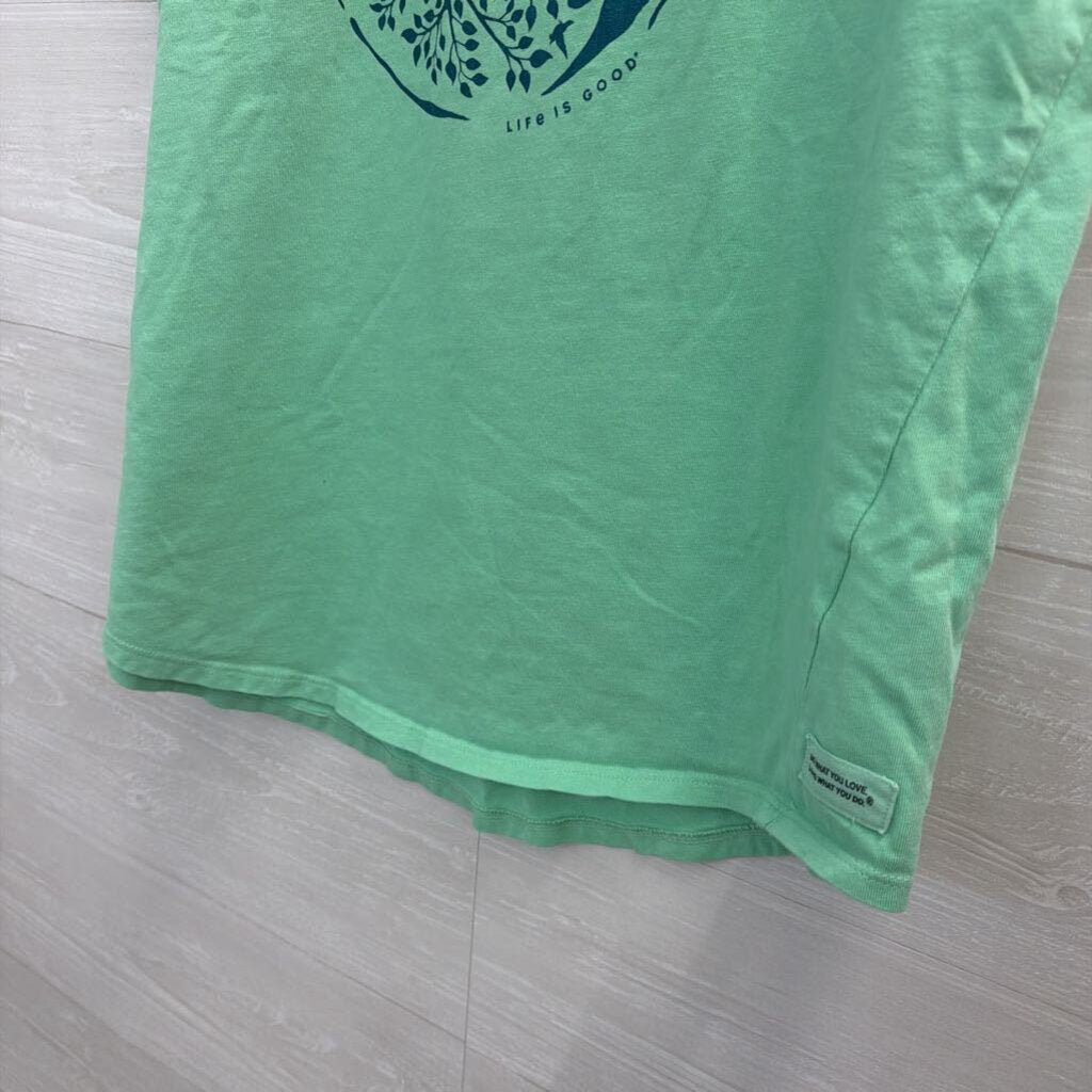 Life Is Good Green Tree Graphic Tank Top Large