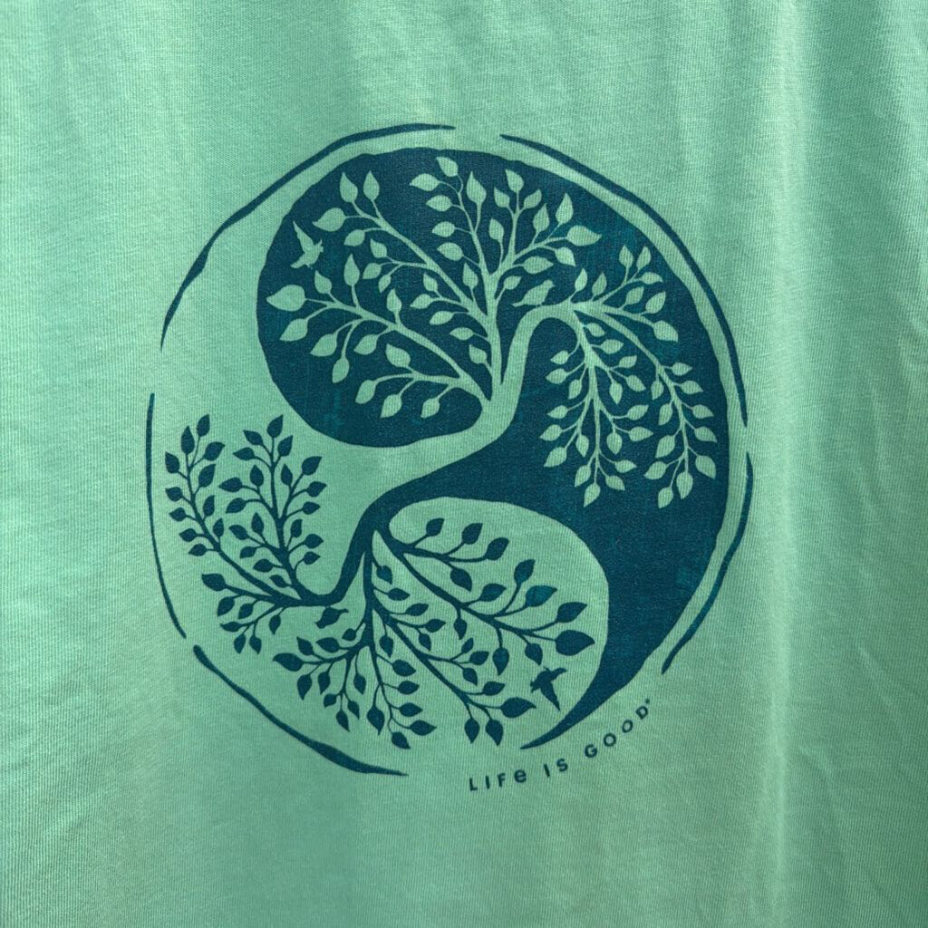 Life Is Good Green Tree Graphic Tank Top Large