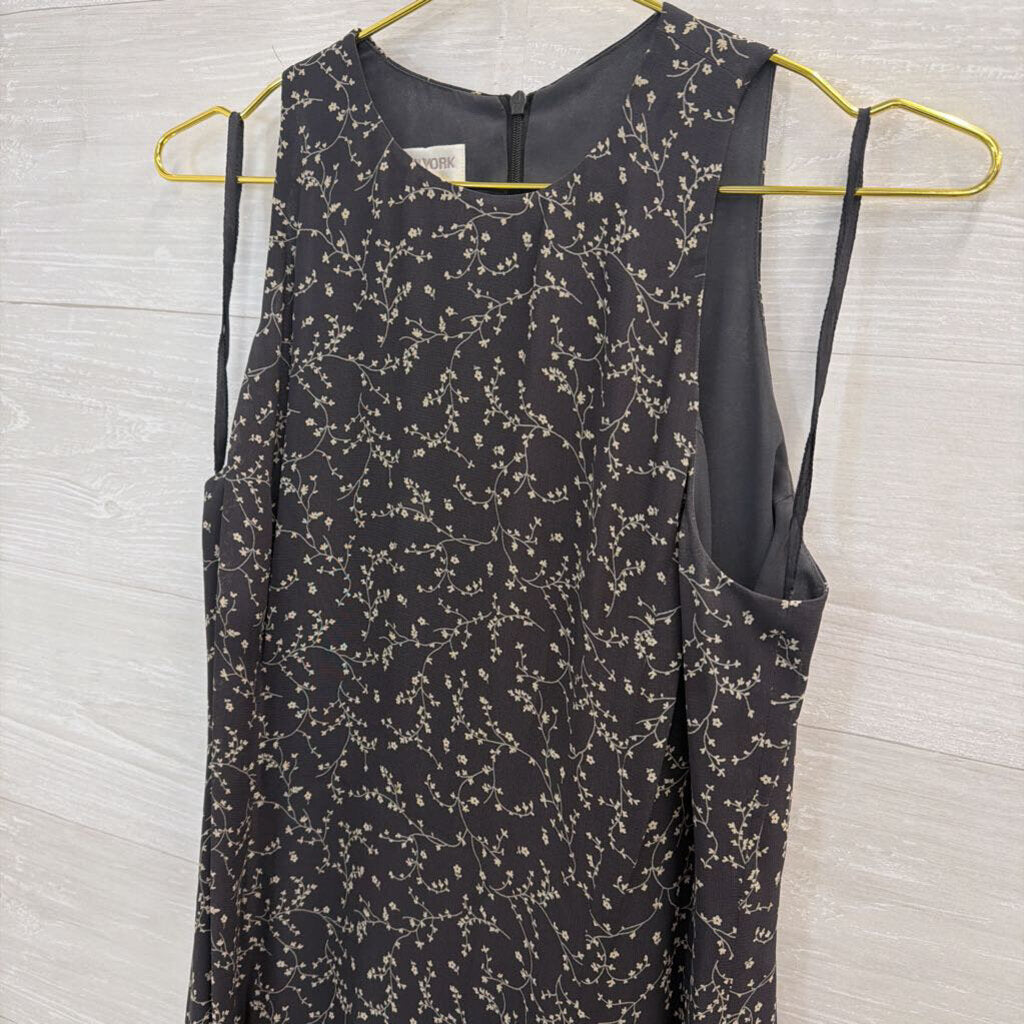 Jones New York Grey Print Sleeveless Maxi Dress 8