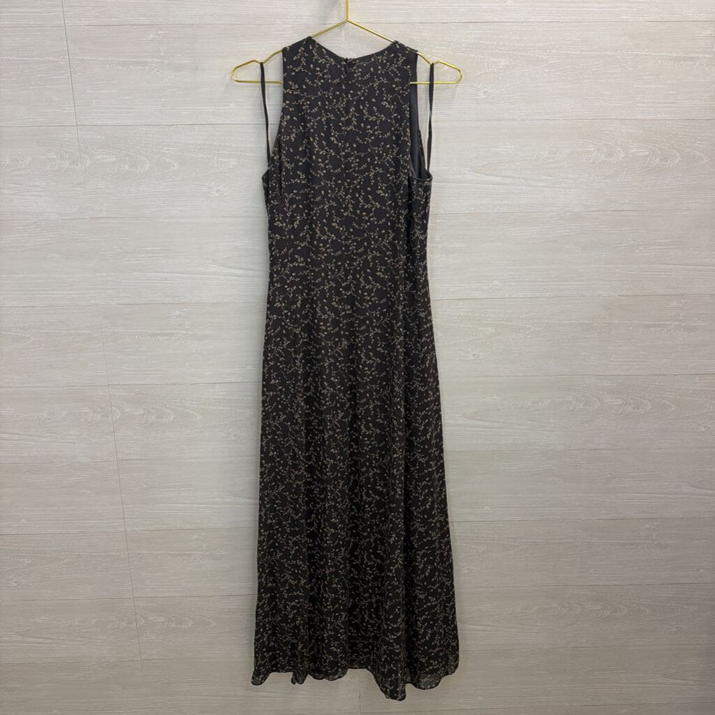 Jones New York Grey Print Sleeveless Maxi Dress 8