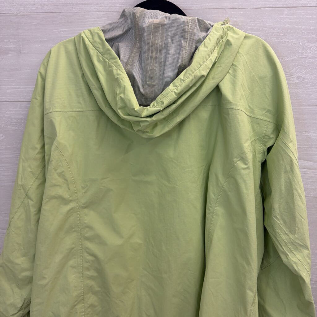 LL Bean Green Zip Up Hooded Windbreaker Jacket Medium