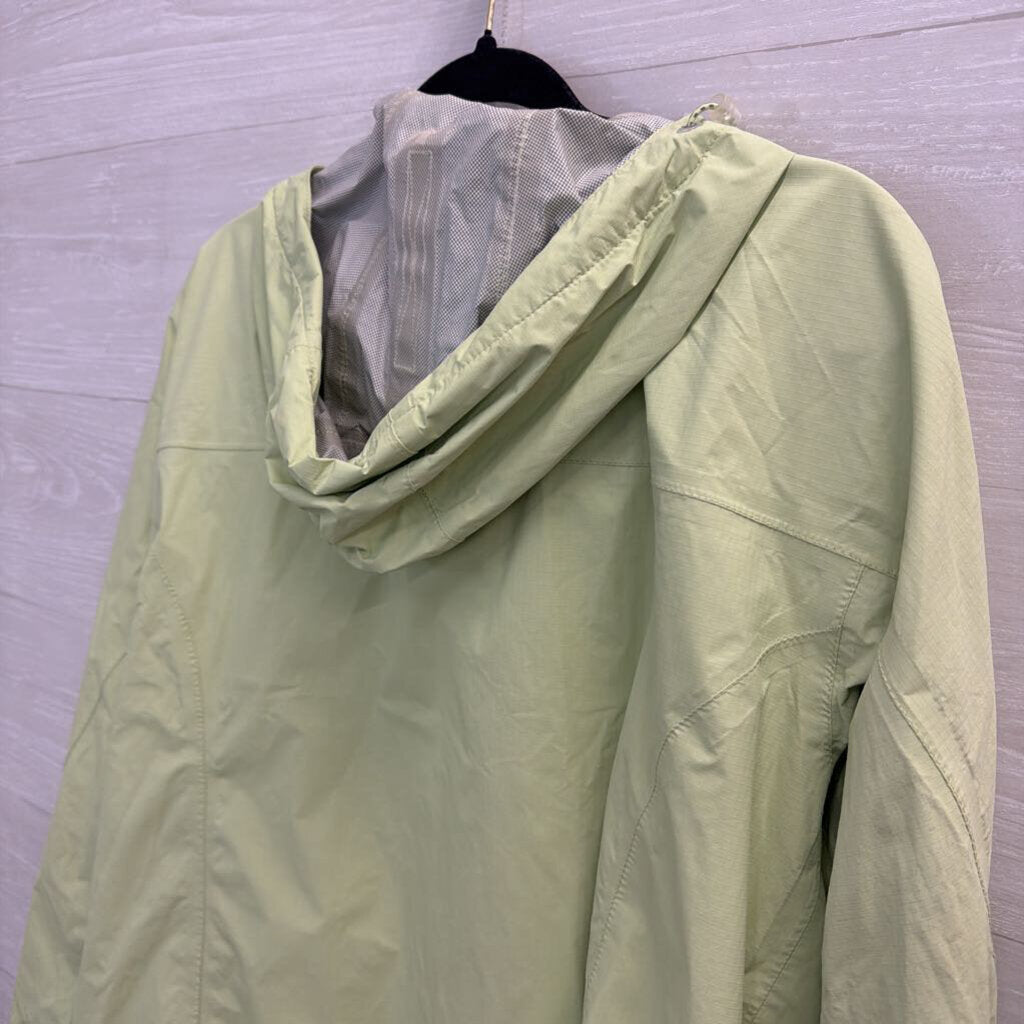 LL Bean Green Zip Up Hooded Windbreaker Jacket Medium