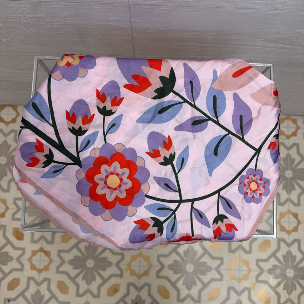 Pink/ Multi Print Silky Scarf