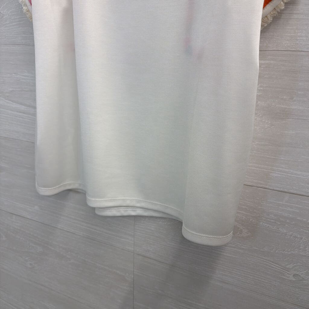 THML White/ Multi Embroidered Short Sleeve Top Extra Small