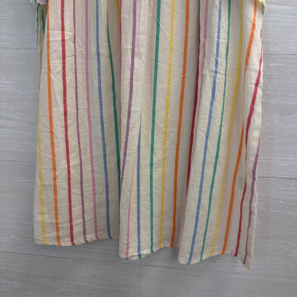 THML White/ Multi Striped Short Sleeve Top Extra Small