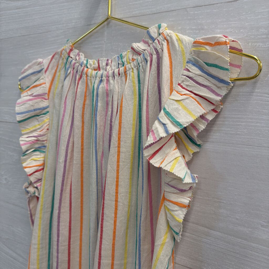 THML White/ Multi Striped Short Sleeve Top Extra Small
