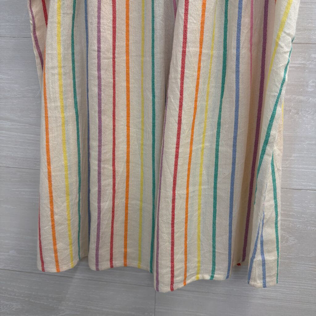 THML White/ Multi Striped Short Sleeve Top Extra Small