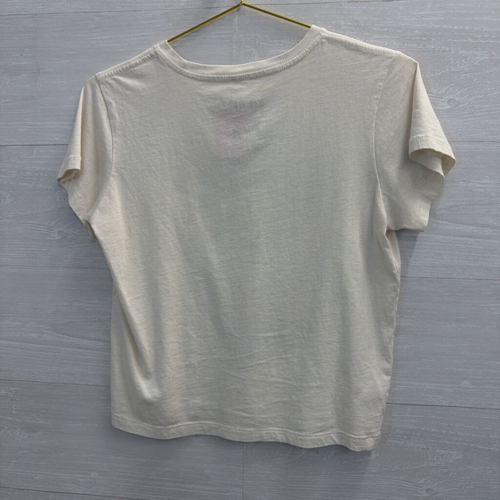 White/ Multi Cropped Def Leppard Short Sleeve Graphic Tee Medium