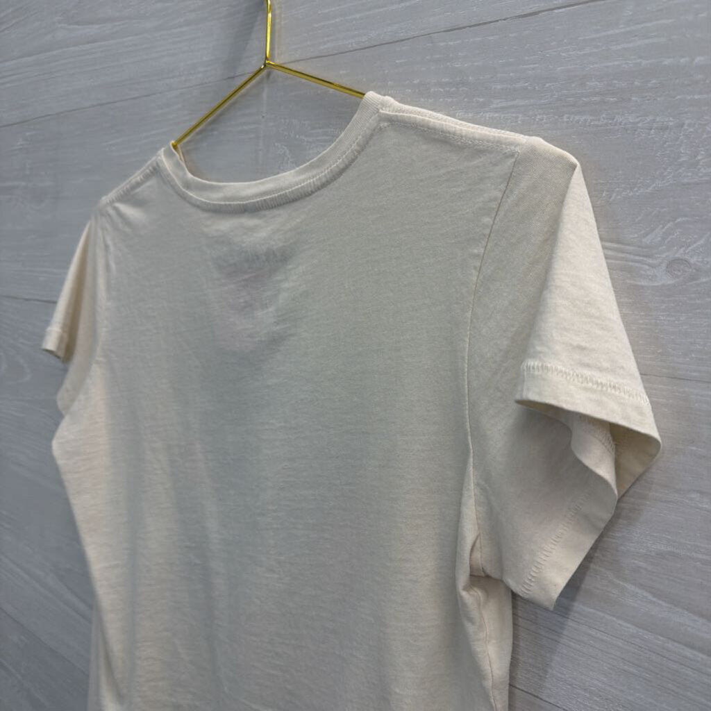 White/ Multi Cropped Def Leppard Short Sleeve Graphic Tee Medium