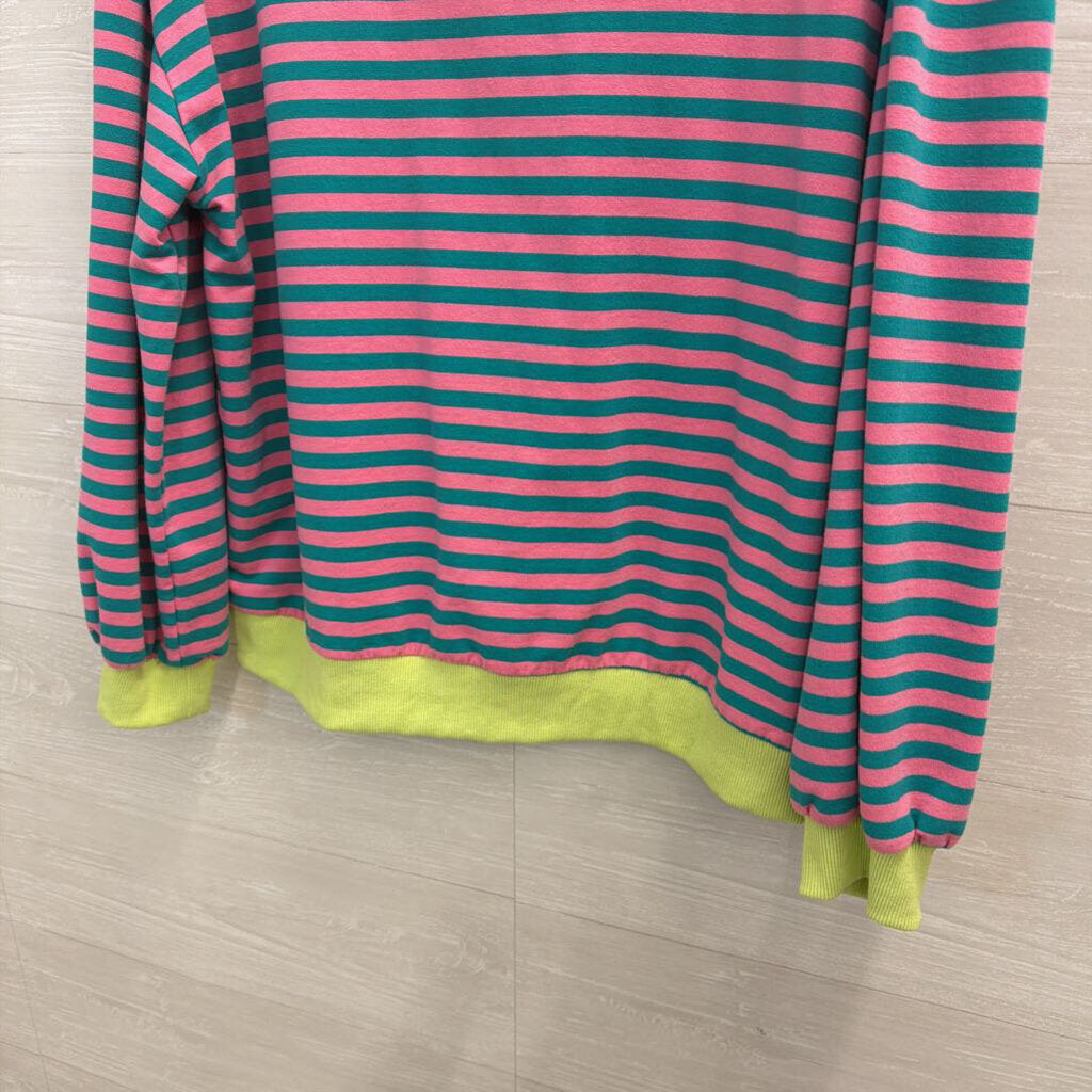 Green/ Pink Striped Long Sleeve Pullover Small