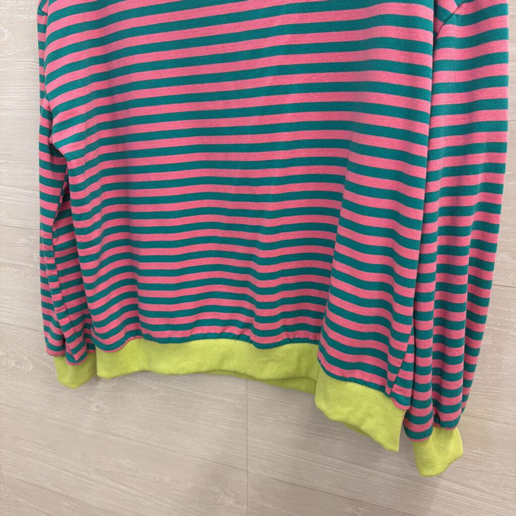 Green/ Pink Striped Long Sleeve Pullover Small