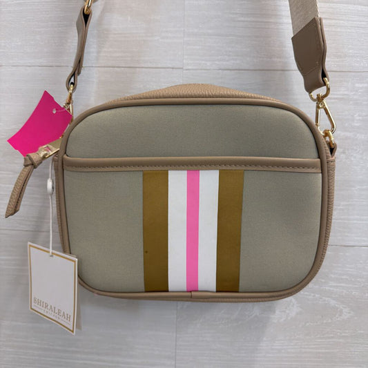 Shiraleah Beige Stripe Detail Crossbody Purse