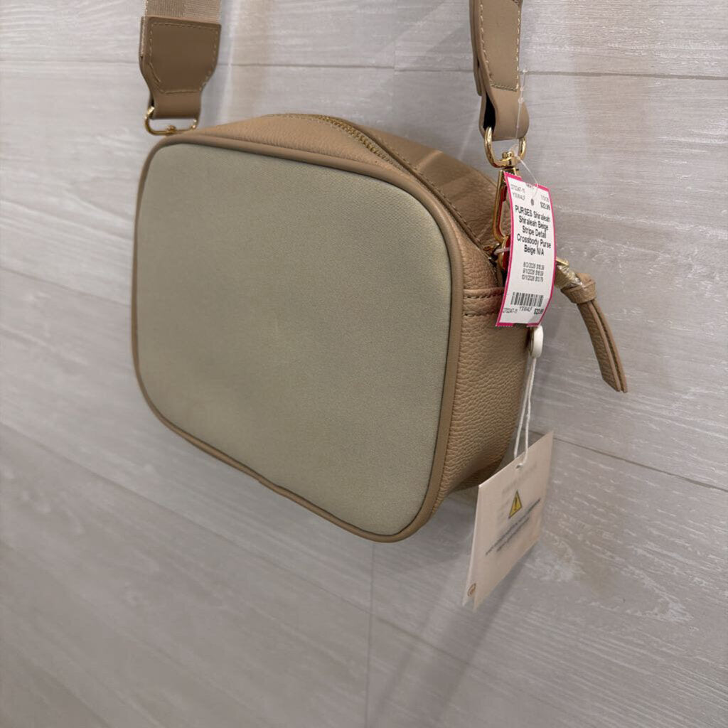 Shiraleah Beige Stripe Detail Crossbody Purse