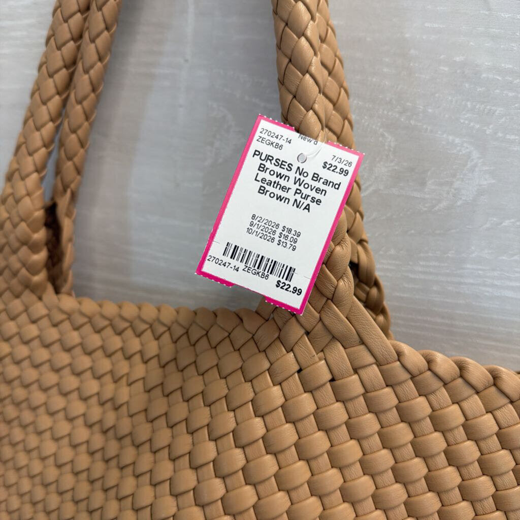 Brown Woven Leather Purse