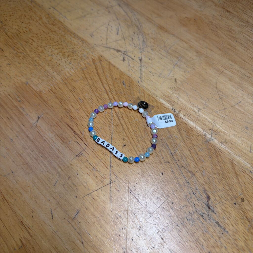 Little Words Project 'Badass' Beaded Stretchy Bracelet