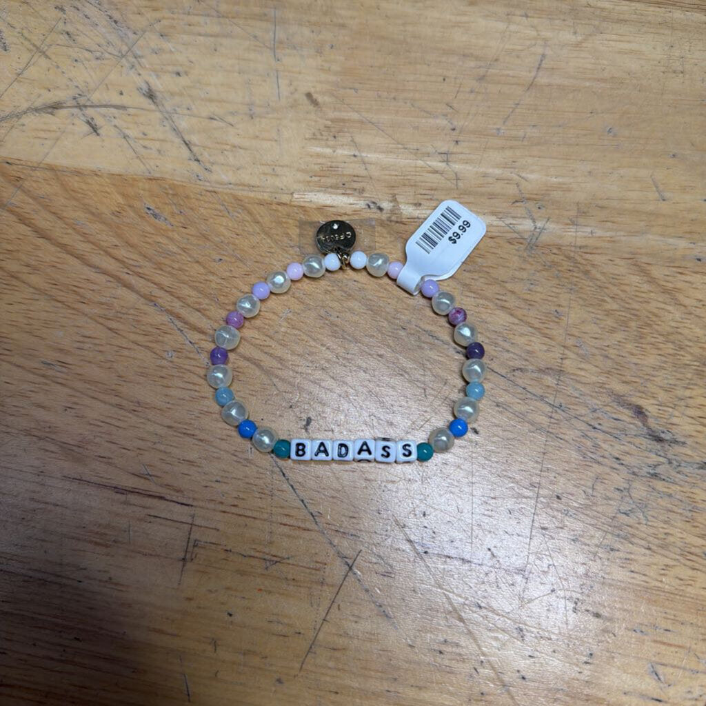 Little Words Project 'Badass' Beaded Stretchy Bracelet