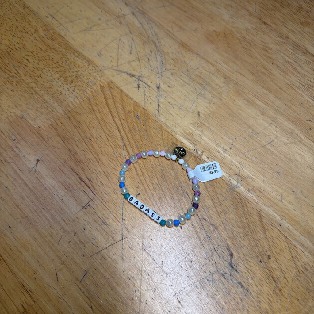 Little Words Project 'Badass' Beaded Stretchy Bracelet