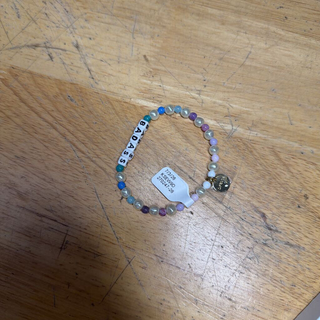 Little Words Project 'Badass' Beaded Stretchy Bracelet