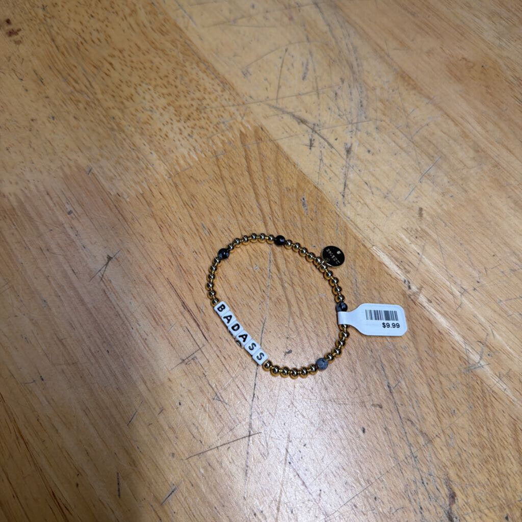 Little Words Project 'Badass' Beaded Stretchy Bracelet