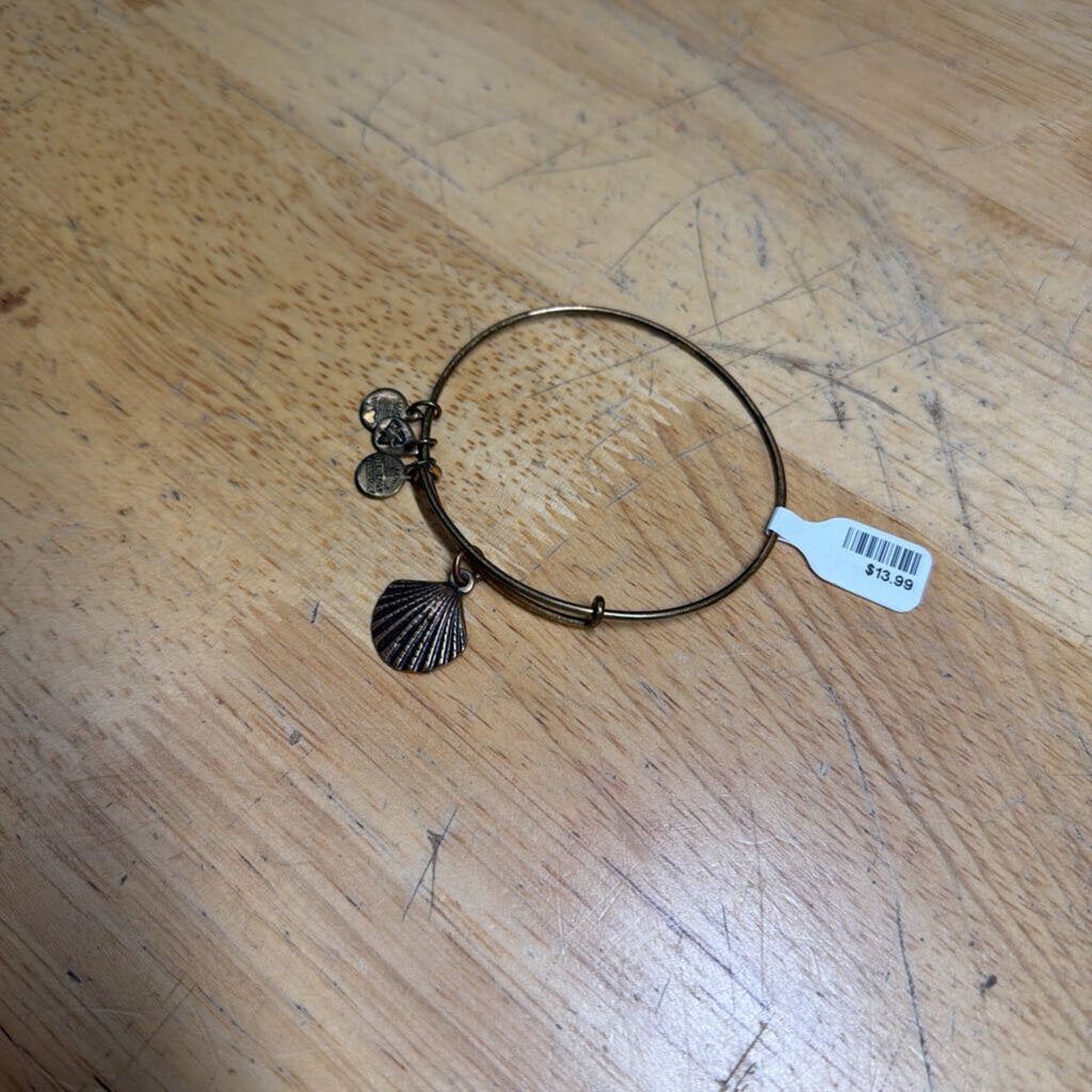 Alex and Ani Gold Seashell Charm Bracelet