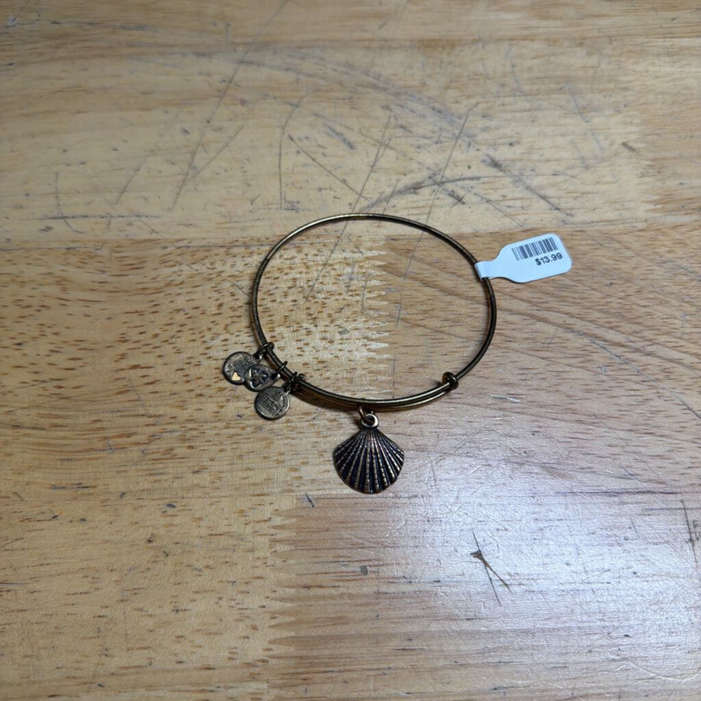 Alex and Ani Gold Seashell Charm Bracelet