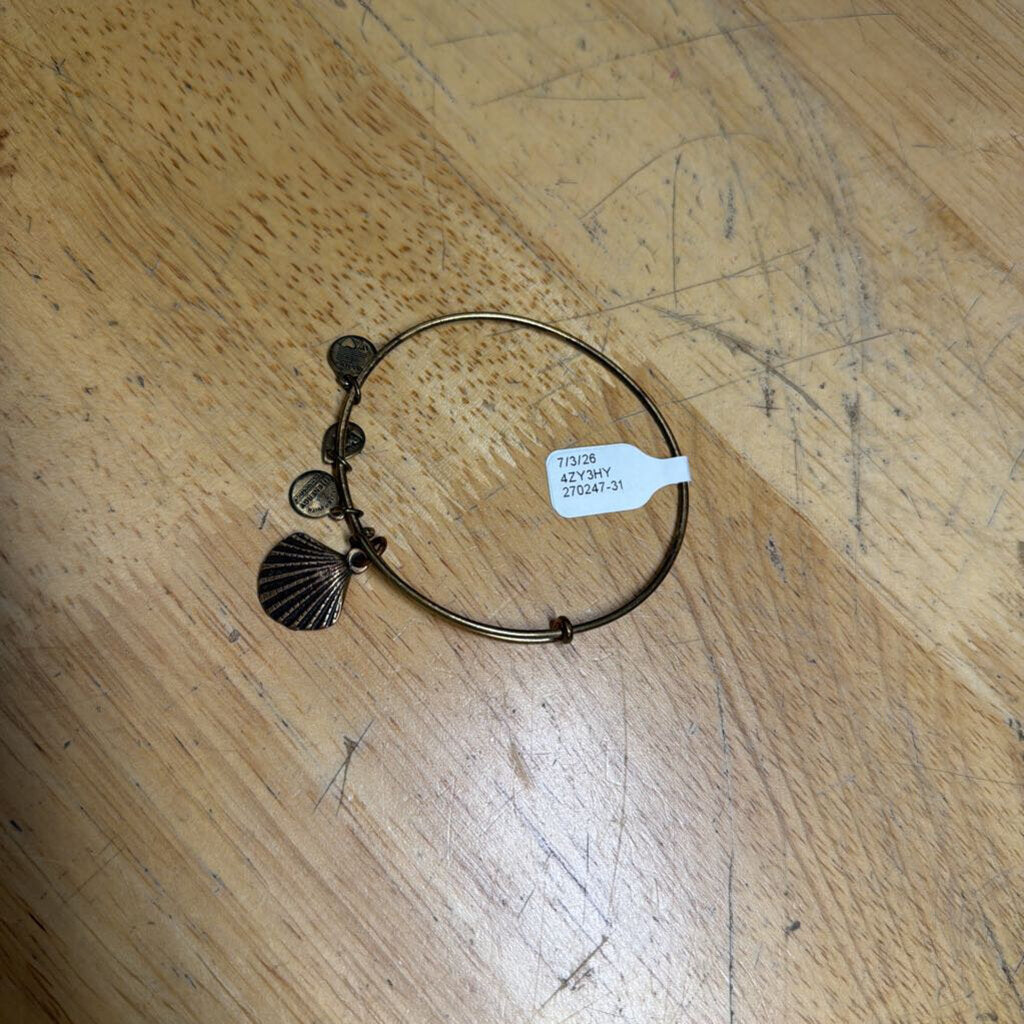 Alex and Ani Gold Seashell Charm Bracelet