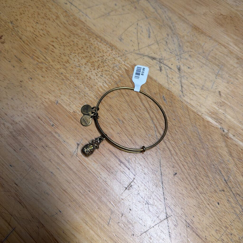 Alex and Ani Gold Pineapple Charm Bracelet