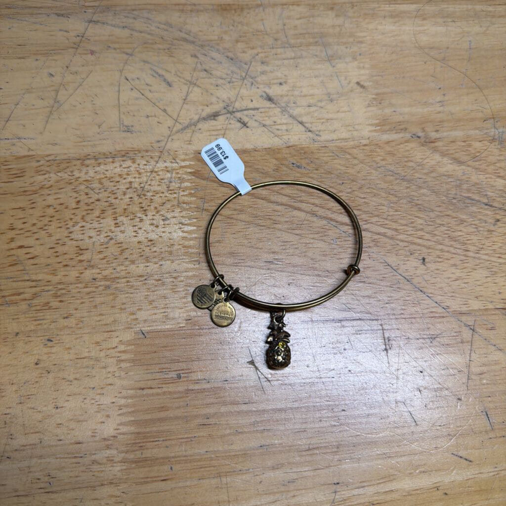 Alex and Ani Gold Pineapple Charm Bracelet