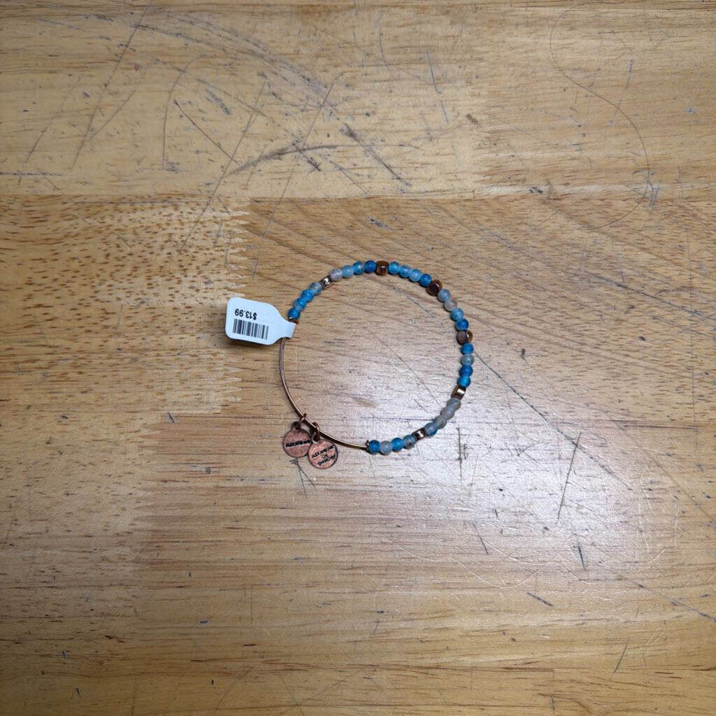 Alex and Ani Gold/ Blue Beaded Bracelet