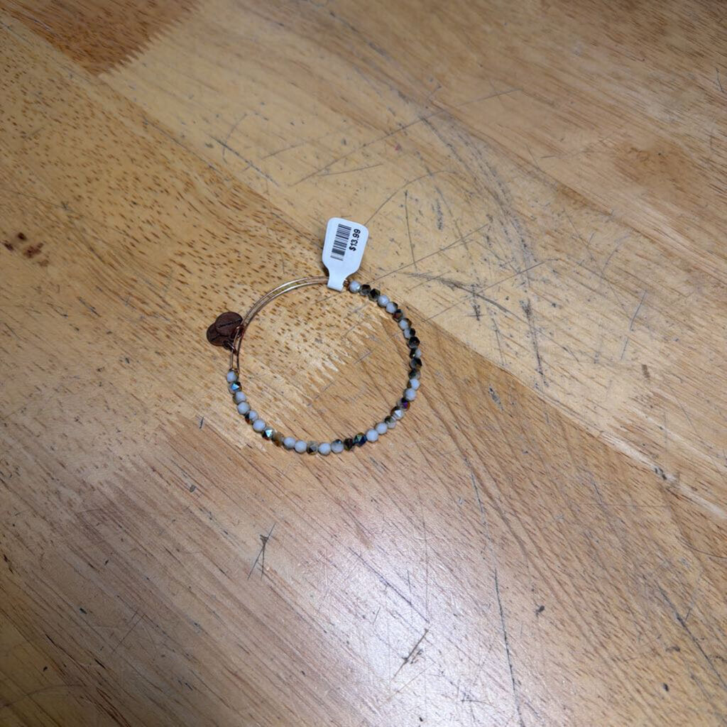 Alex and Ani Gold/ White Beaded Bracelet