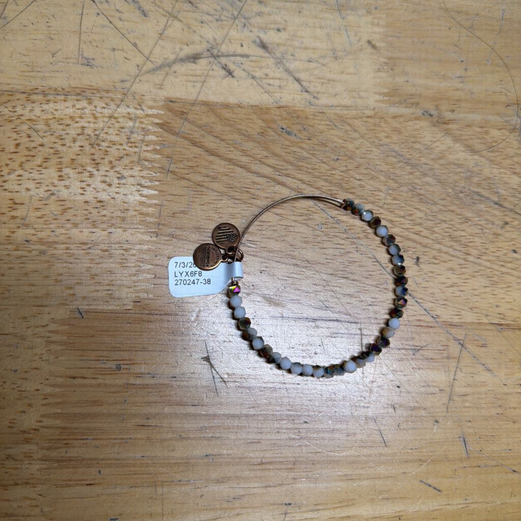 Alex and Ani Gold/ White Beaded Bracelet