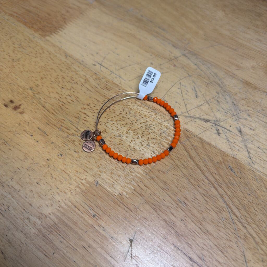 Alex and Ani Gold/ Orange Beaded Bracelet