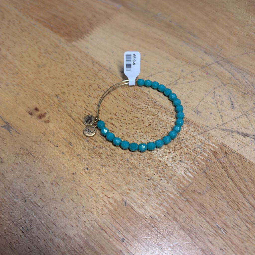Alex and Ani Gold/ Turquoise Beaded Bracelet