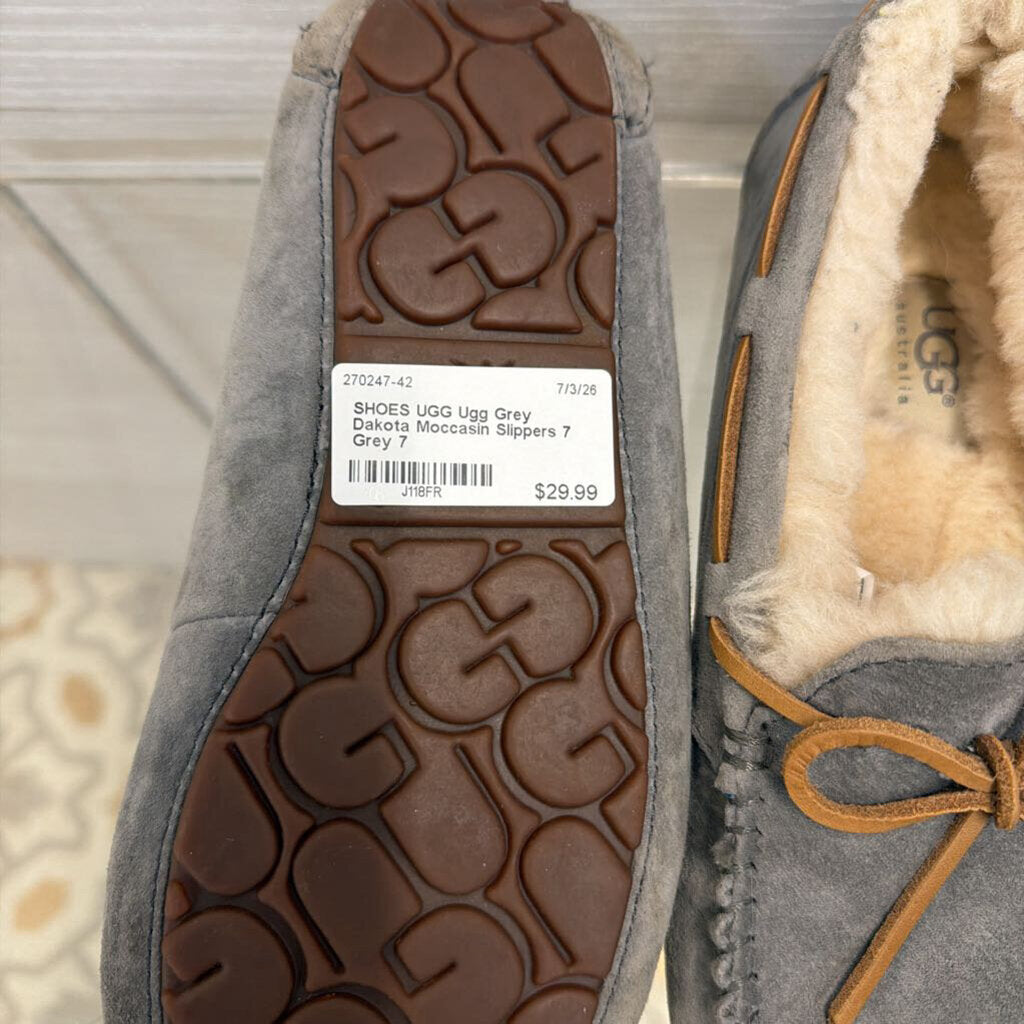 Ugg Grey Dakota Moccasin Slippers 7