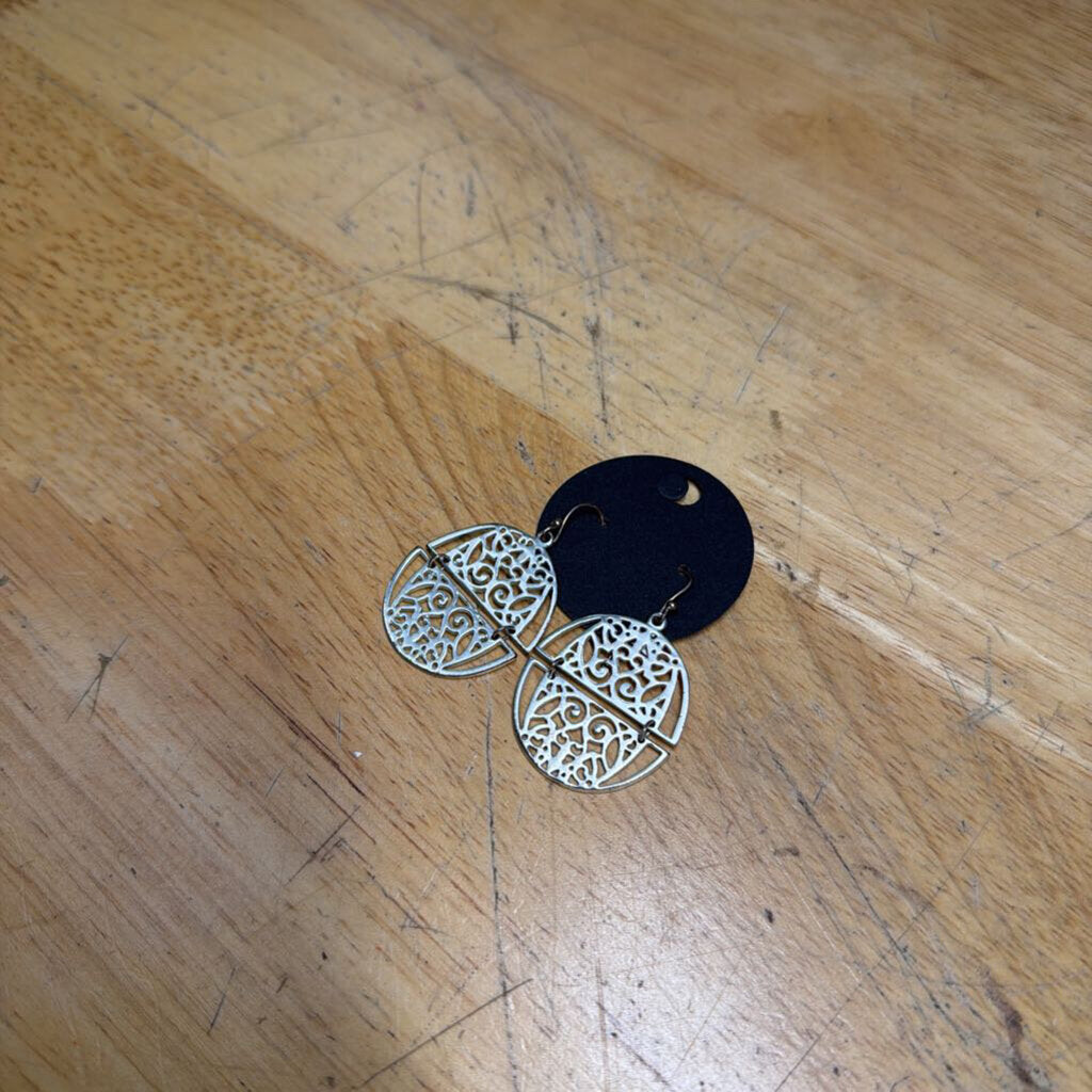 Silver Scroll Drop Earrings