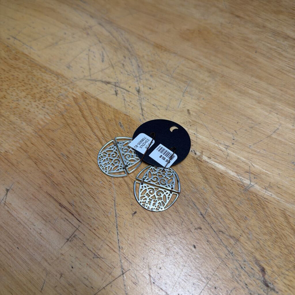 Silver Scroll Drop Earrings